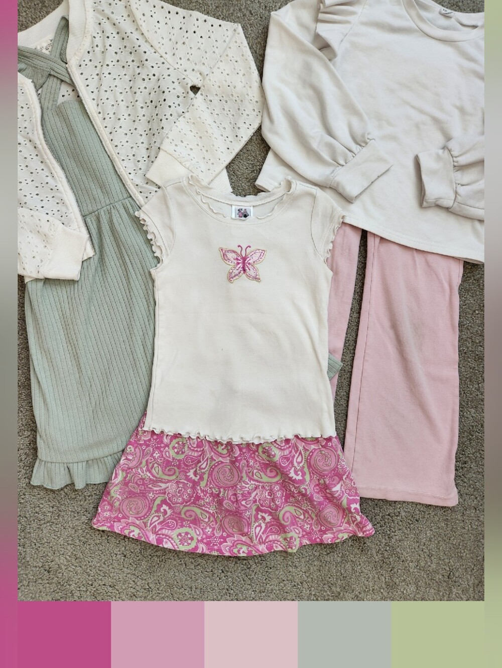 Girls 6 Mix & Match Bundle | Pink, Paisley, Mint, Butterfly, School | 6 Pieces